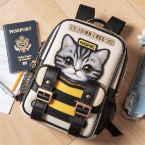 新品！Think Bee！ パスポートキャット リュック バッグ – ファッションと機能性が高気する高品質バッグ